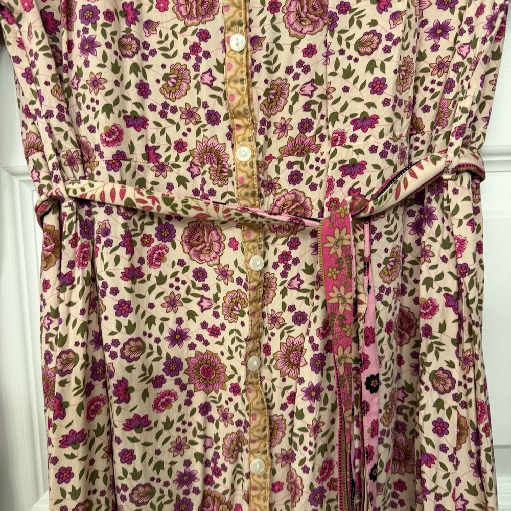 SundayUp Boho Floral Maxi | Modern Folklore Artisanal Chic Button-Down Dress - Picture 7 of 14